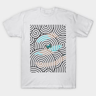 Abstract Black and White Simple Pattern geometry T-Shirt